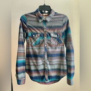 Roxy Striped Multicolor Button Down Shirt
